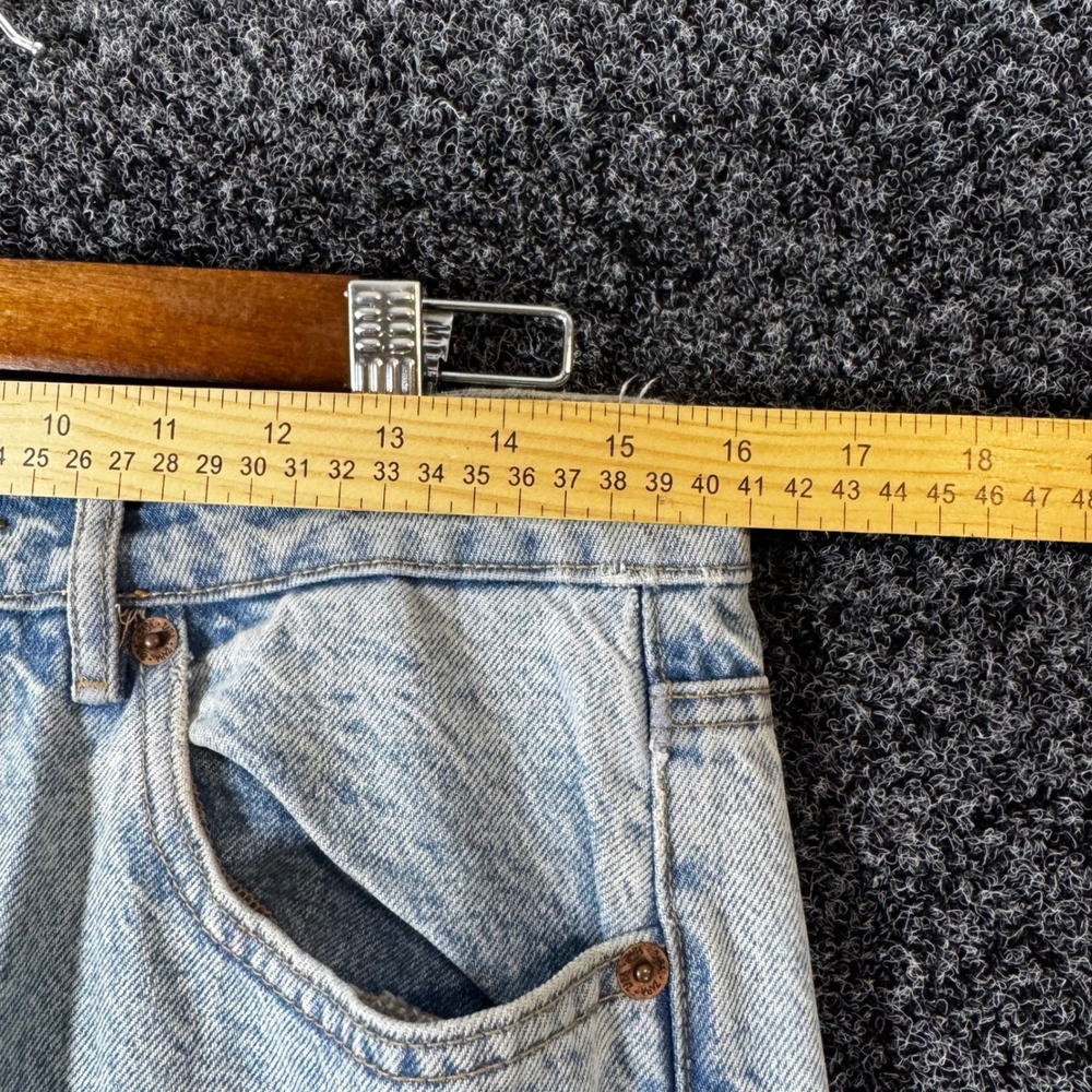 Zara High Waisted Mom Jeans Light Wash Acid Denim Straight Leg USA 10 Blue - Picture 4 of 7